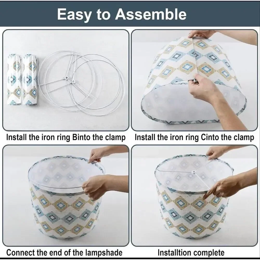Bohemian style Drum floor lamp shade replacement